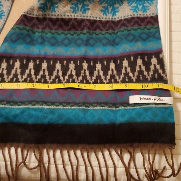 Preston & York Teal, purple, gray scarf - Picture 6 of 6